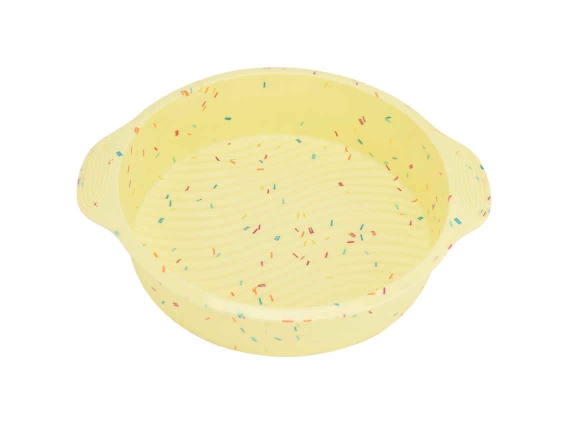 Forma Redonda Para Bolo, Antiaderente, Reutilizável, Com Alças, Para Cozinha Doméstica Zeuxo (amarelo)