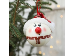 Pacote de 2 bolas de Natal Santa Claus branca para decoração natalícia LAXISCREED