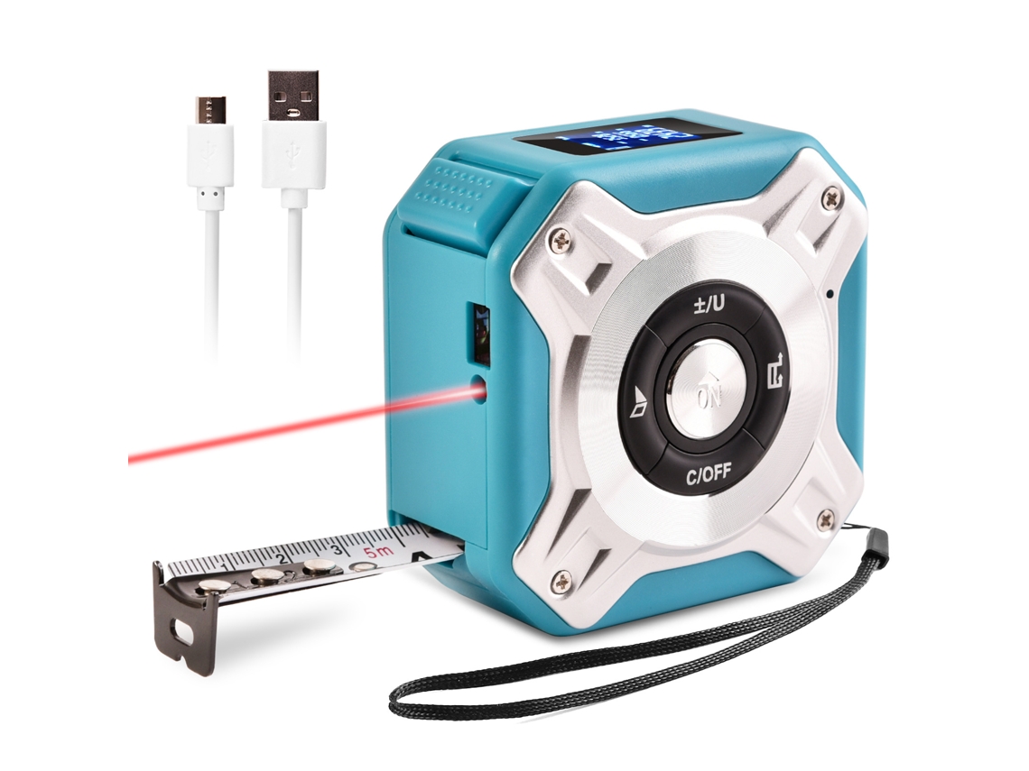 Fita Métrica Digital Com Medidor De Distância A Laser De 40 Metros Aquaforge (azul)