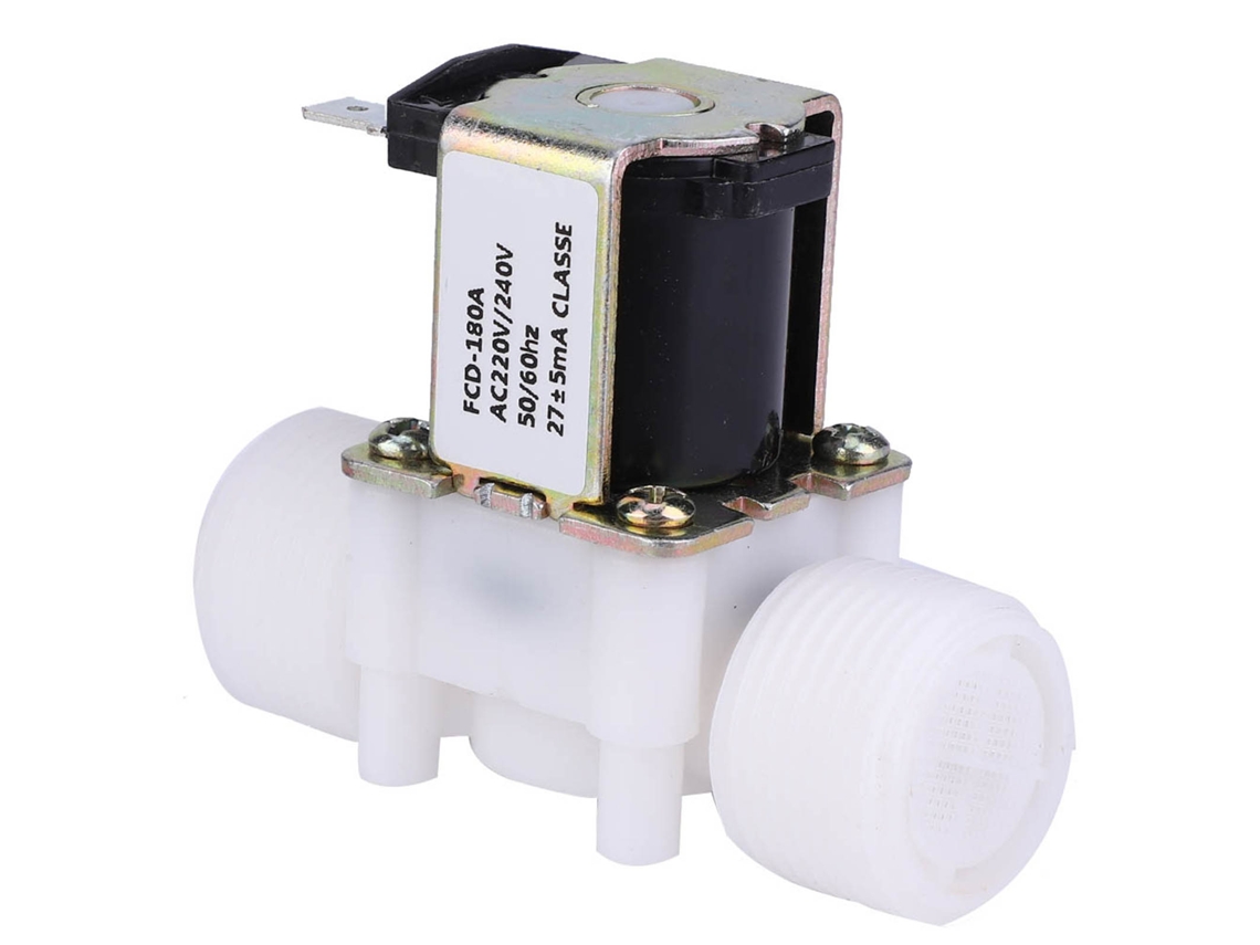 Válvula Solenóide Elétrica Laxiscreed G3/4 Normalmente Fechada, Plástico, Compatível Com Água E Ac220-240v