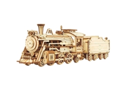 Kit De Montagem De Trem Mecânico De Madeira 3d Puzzle Educativo Brinquedo Sem Cola