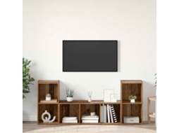 Conjunto De Móvel De Tv 3 Pcs Castanho Madeira Processada