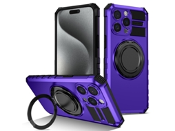 Capa Para Iphone 17 Pro Max Híbrido Suporte Anel Roxo Czhhmart
