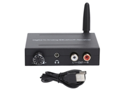 Conversor De Áudio Digital Para Analógico Receptor Bluetooth Óptico Coaxial Com Volume Ajustável