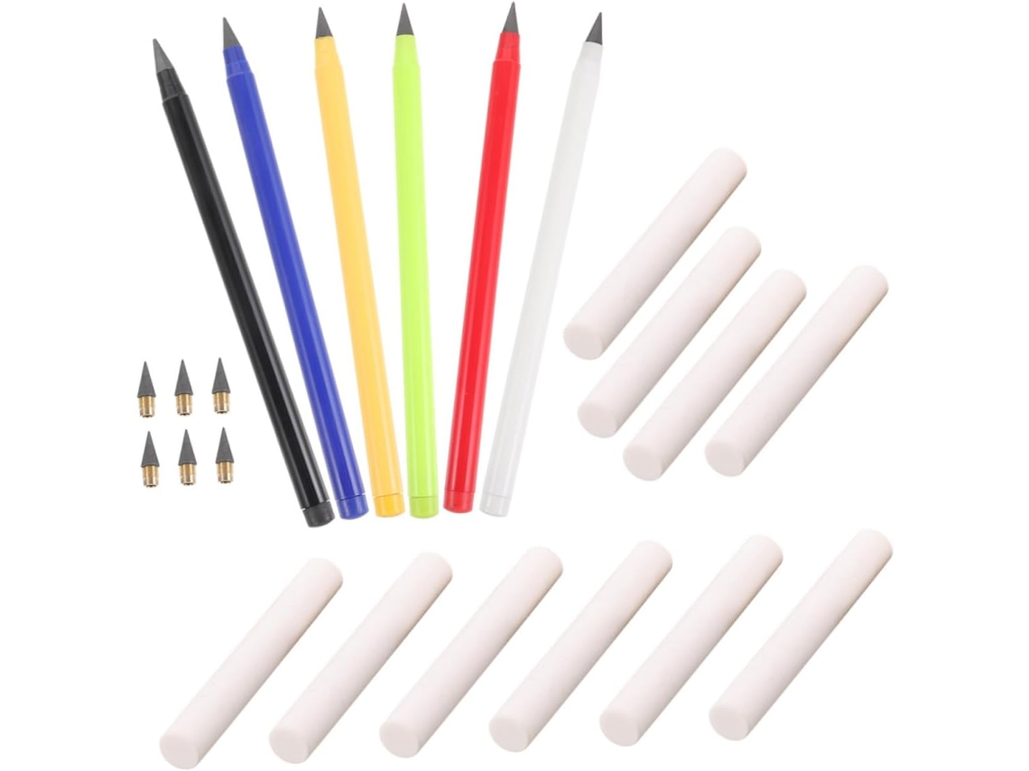 Lápis De Desenho De Plástico Sem Tinta, Duráveis E, Com Borracha