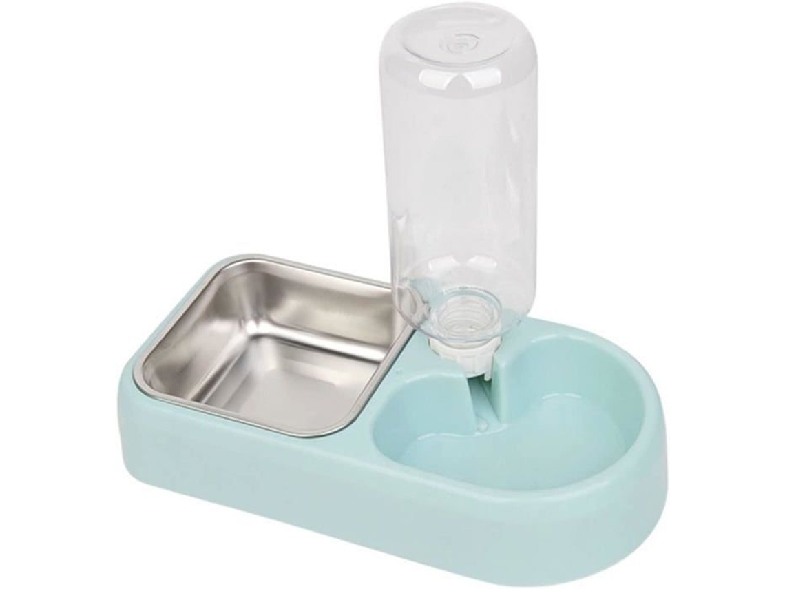 Conjunto de Tigelas Duplas Suspensas para Animais de Estimação, com Comedouro e Bebedouro Azul AQUAFORGE