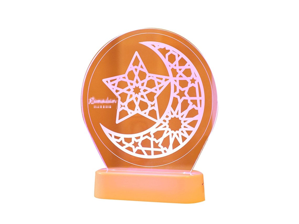 Laxiscreed Luzes Led Decorativas Coloridas Com Controlo Remoto Para Ramadan, Temática Estrela E Lua