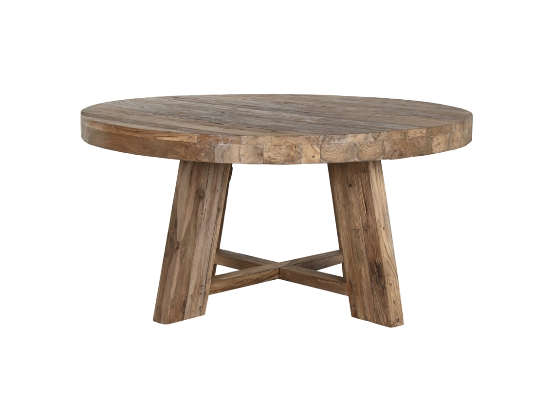 Mesa de Jantar Redonda em Teca Reciclada ALEXANDRA HOUSE LIVING (160x160x78cm)