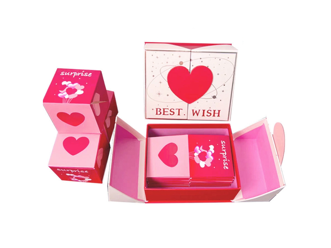 Caixa Dobrável E Elegante Para Presente De Aniversário Com Envelopes Vermelhos. Aquaforge