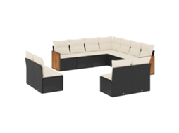 Garden Sofa Set, Garden Sofa Sets Vidaxl Preto Rattan / Vime (n/a)