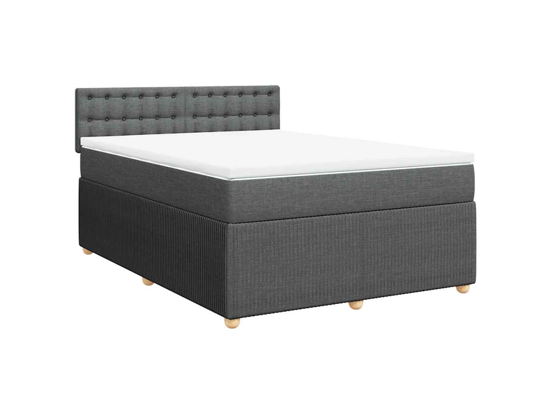 Cama com Molas/Colchão 140x200 Cm em Tecido Cinzento Escuro MAISON EXCLUSIVE