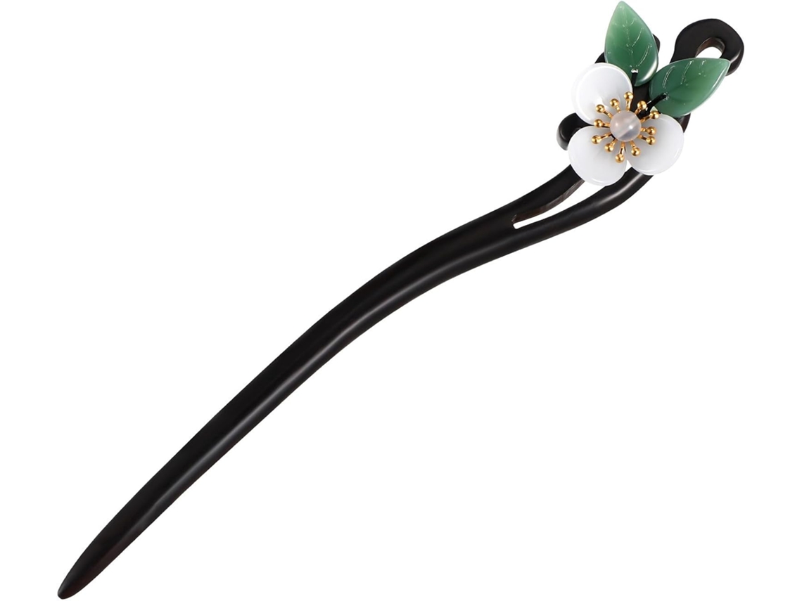 Presilha De Cabelo Retrô Em Formato De Flor, Feita De Plástico Verde. Acessório Feminino.