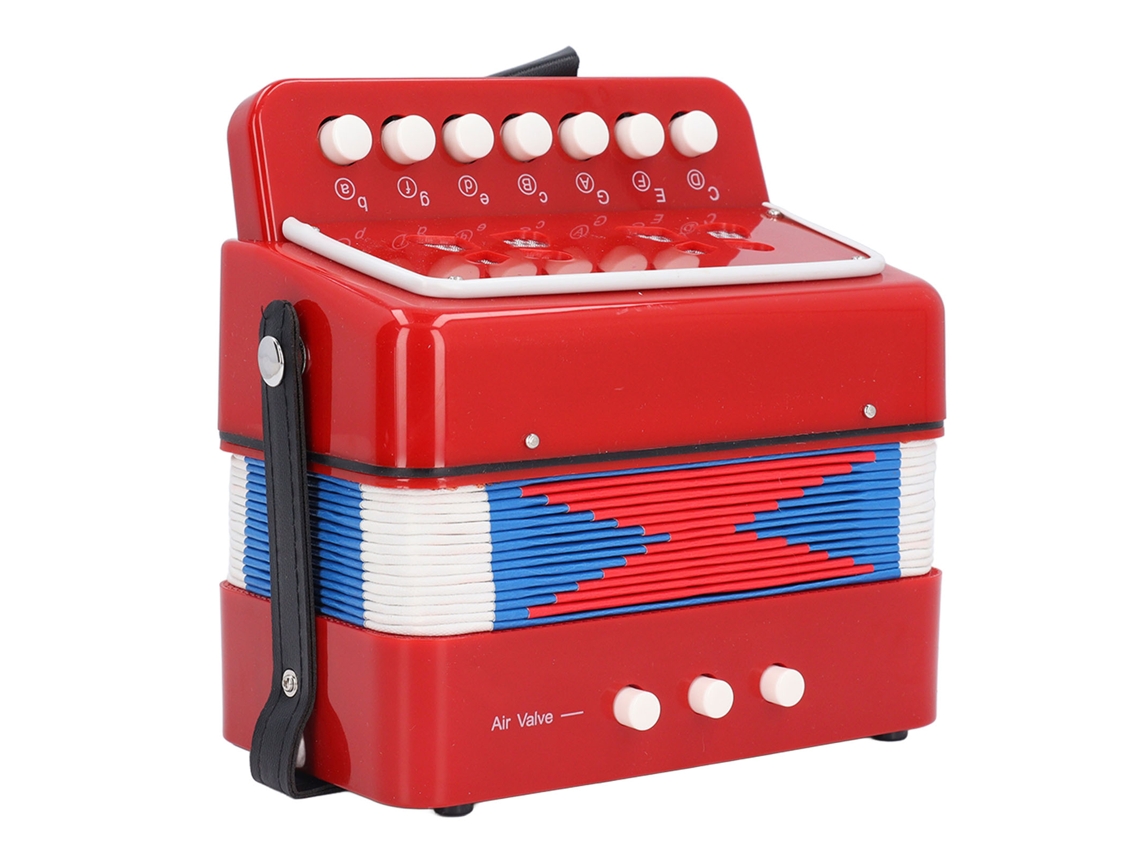Mali acordeão Infantil 7 Teclas Brinquedo Musical Instrumento para Crianças Vermelho