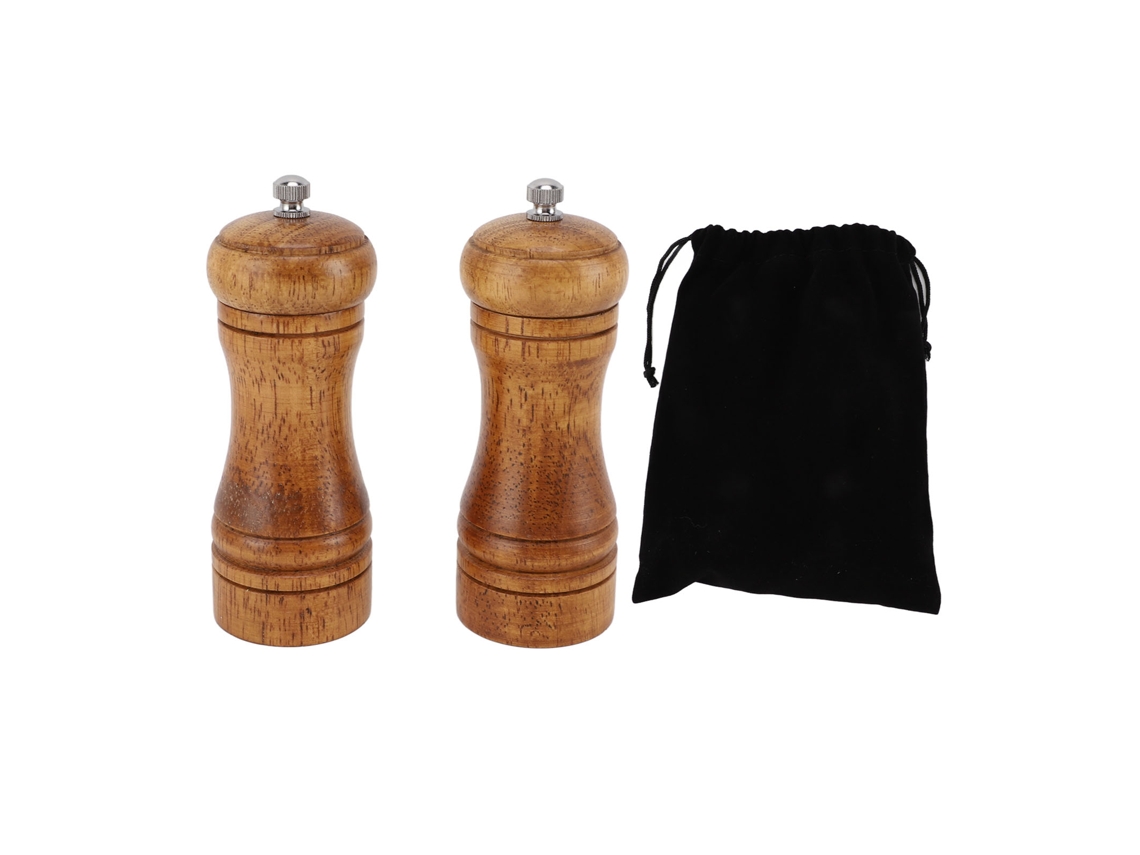 2pcs moedor de pimenta de madeira ajustável | S/MARCA