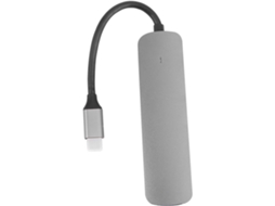Hub Usb 5 Em 1 Com Adaptador Para Usb-c, Estrutura Liga De Alumínio,