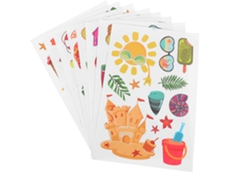 Adesivos Eletrostáticos Janelas 8 Peças Pvc Reutilizável Decoração Tropical Festas Verão GOKOCO