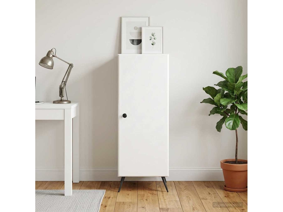 Vidaxl Buffet Branco Brilhante 33 X 34,5 X 90 Cm Derivados De Madeira