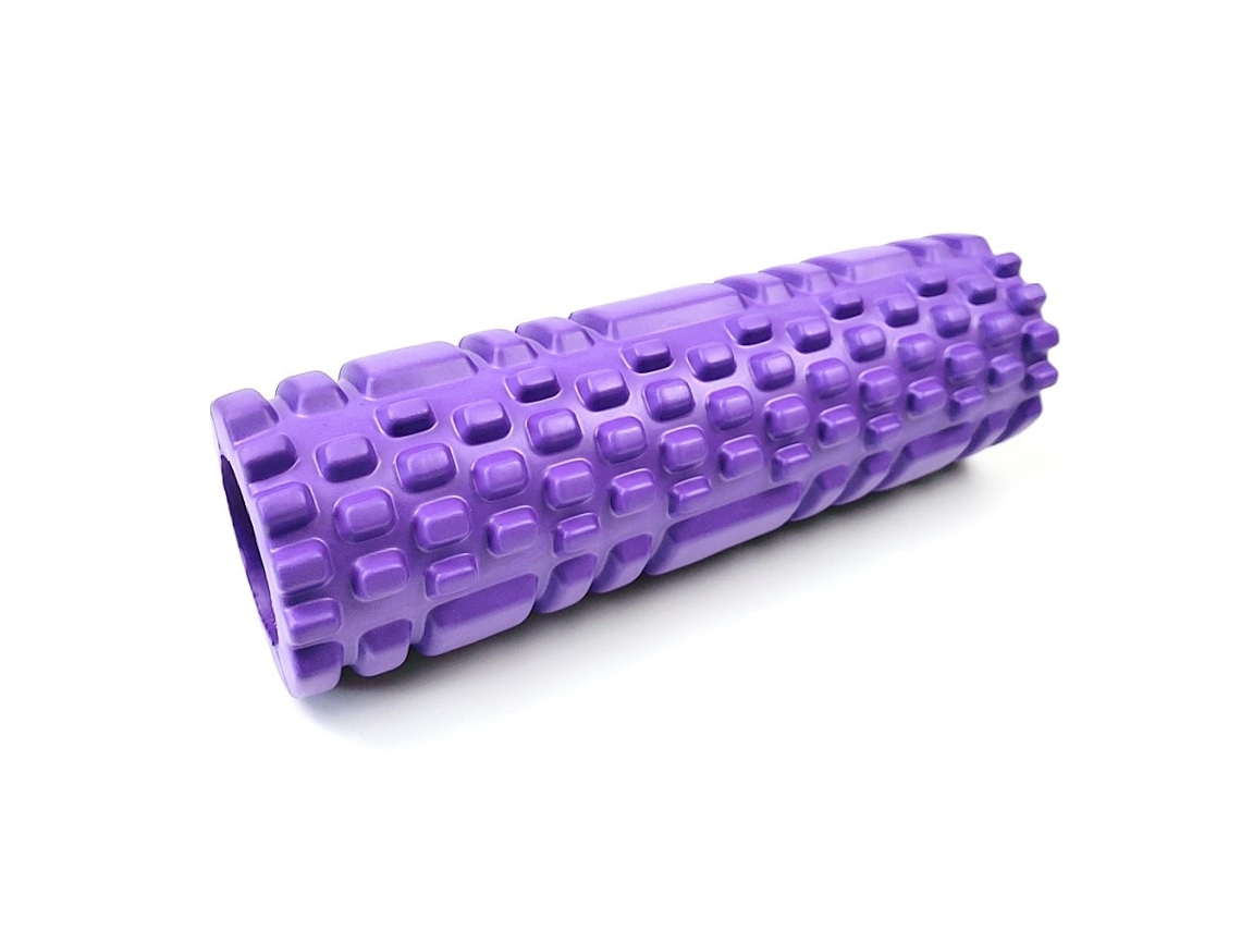 Conjunto 2 Blocos De Ioga Eva Com Alça Para Flexibilidade Postural 26 Cm Roxo