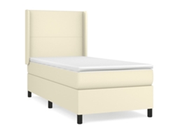 Box Spring Bed, Box Spring Beds Vidaxl Creme Couro Artificial (90 X 200 Cm)