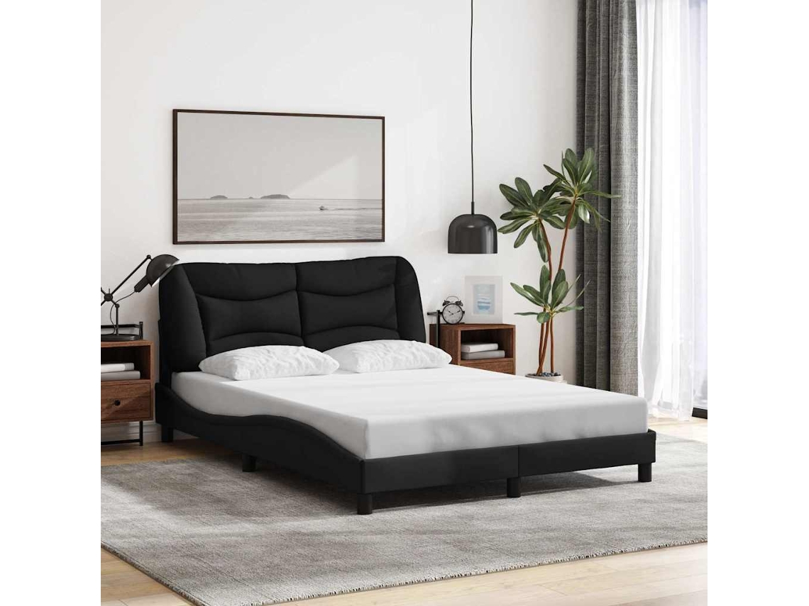 Vidaxl Estrutura De Cama Sem Colchão Hvar 140x200 Cm Tecido Preto