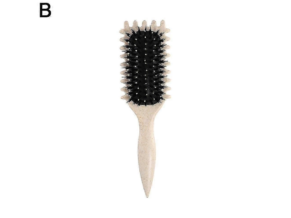 Escova Modeladora De Cachos Cujmh Com Cerdas Javali, Desembaraçadora E Ideal Para Cabelos Cacheados, 18,3 Cm (7,2 Polegadas)
