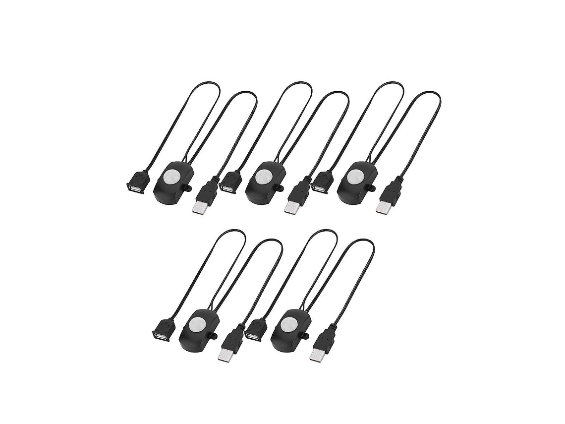 Lurelia Fita Led Com Sensor De Movimento Pir, 5 Peças, Dc 5 V, 12 V, Preto, Para Armários E Escadas