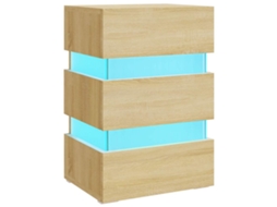 Bedside Cabinet, Bedside Cabinets Vidaxl Marrom Madeira Processada (n/a)