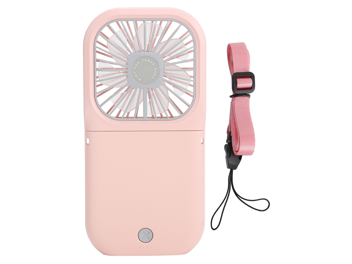Ventilador Portátil de Pescoço Usb 3 Velocidades Rosa