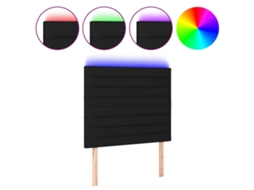 Led Headboard, Led Headboards Vidaxl Preto Tecido (100 X 5 X 118/128 Cm)