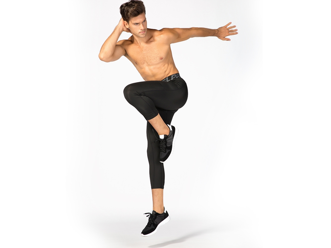 Omni-3 Pacotes De Calças Yoga Masculinas De Cintura Alta Com Secagem Rápida E Bolso Para Exercício E Fitness