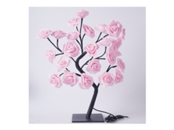 Lâmpada Led Bonsai Mesa Usb 24 Luzes Rosa Natal Decoração