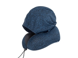 Lurelia Almofada Viagem, Espuma Viscoelástica, Formato U, Apoio Pescoço, Capuz, Capa Lavável, Protetores Auriculares, 25x23x15cm, 400g