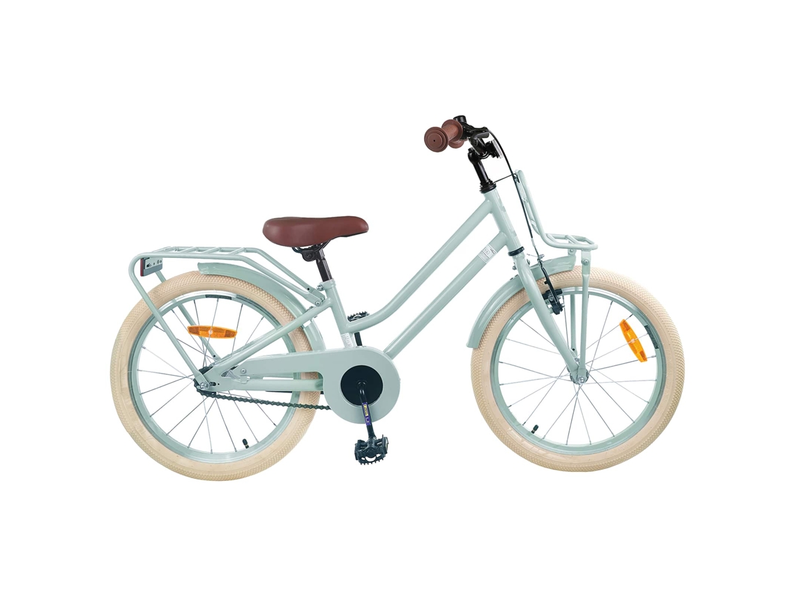Vidaxl Bicicleta Infantil 18 Polegadas Para 5-7 Anos Verde Claro