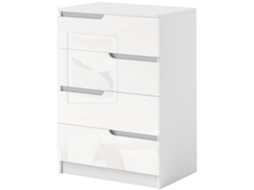 Cómoda Com 4 Gavetas Cómoda De Dormitório Moderna Com Sistema Anti-tombo 60x40x85 Cm Branco