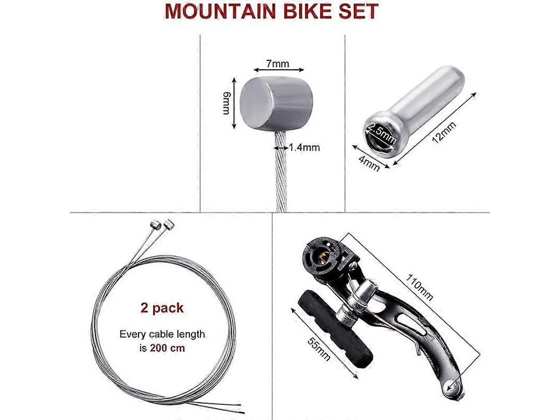 Conjunto Com 2 Pares De Freios Para Bicicleta, Com Cabos E Terminais