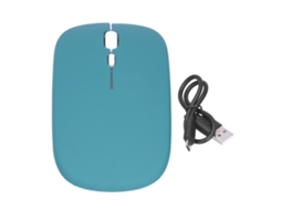 Ratón Inalámbrico Recargable 2.4g Bt 5.0 Ergonómico Silencioso Óptico para Ordenador Portátil Negro Cian | S/MARCA