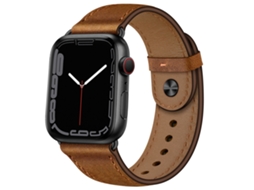 Bracelete para Apple Watch 42/44/45/49mm Couro Genuíno Marrom XIAOMOYU
