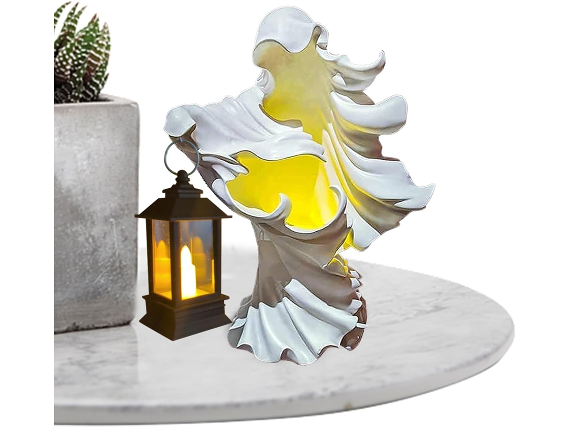 Estátua De Halloween Para Decoração De Mesa: Mensageiro Do Inferno Com Lanterna Led |