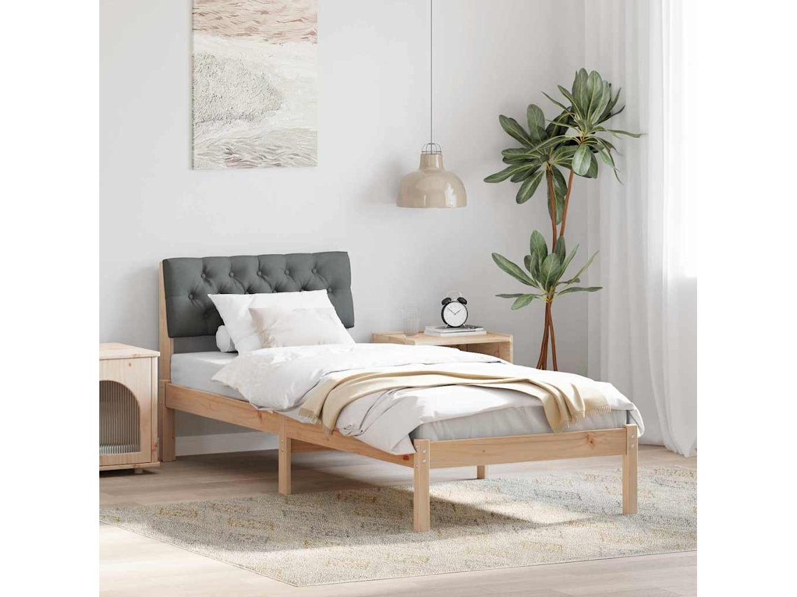 Vidaxl Estrutura Da Cama Castanho E Cinzento-escuro 80 X 200 Cm