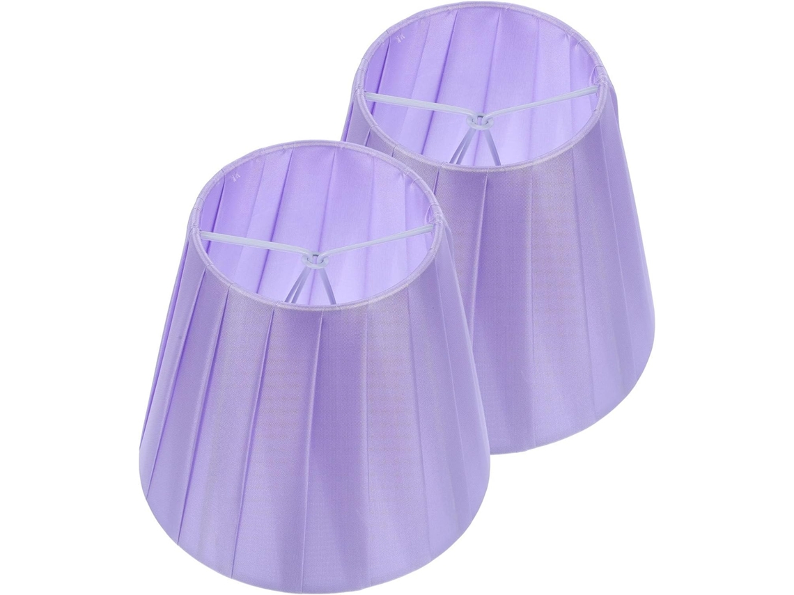 Abajures De Encaixe, 2 Peças, Abajur De Tecido Plissado Roxo, Acessório Para Luminárias De Mesa E De Gokoco