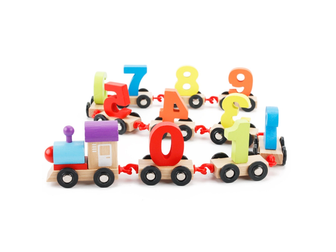 Ats brinquedo Trem com 11 Seções Blocos de Construção Educatsivo Precoce para Crianças