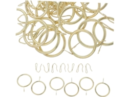 Kichvoe Conjunto De 60 Ganchos Cortina Metal Dourado 4,2 Cm (1,65