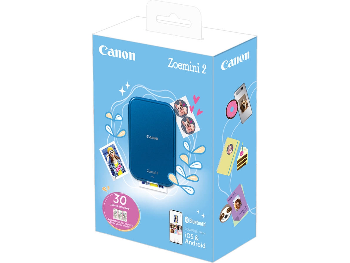 Impressora Portátil CANON Zoemini 2 Azul-marinho + 30 Folhas (Fotografia - Bluetooth)