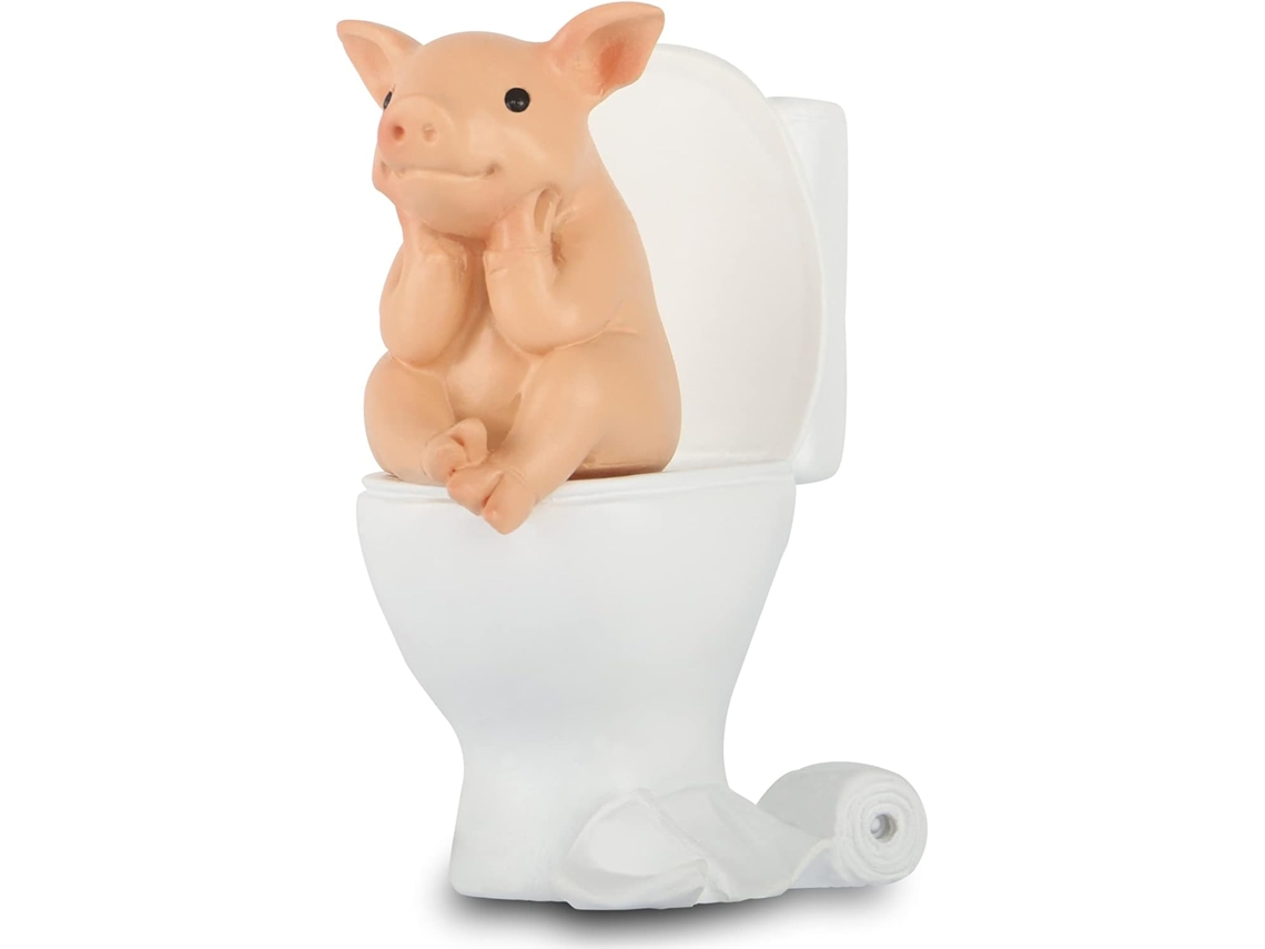 Estátua de Porquinho Miniatura, Decoração para Casa em Resina, Animal da Sorte para Jardim BRILVIBERA