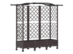 Vidaxl Cama Elevada Com Treliça E Telhado Castanho 163 X 40 X 129 Cm