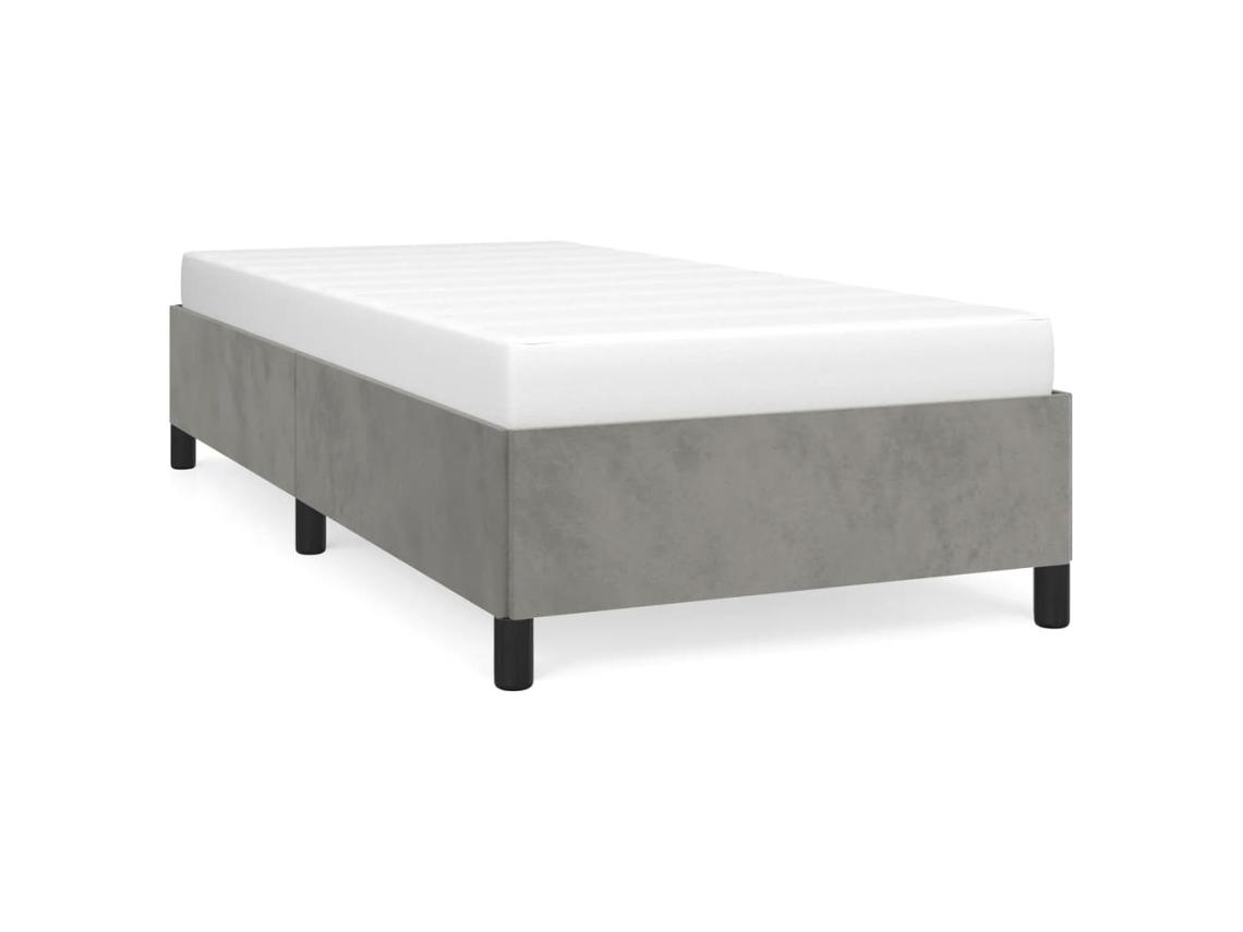 Estrutura De Cama Vidaxl Cinzeto Veludo (203x103x35 Cm )