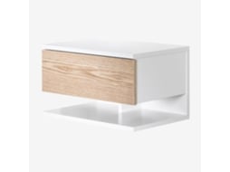 Sklum Pack De 2 Mesas De Cabeceira Flutuantes 40x30 Cm Com Gaveta Griviza Mdf Natural