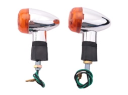 Piscas de Motos Estilo "bullet" Luzes Dianteiras e Traseiras para Motos Street, Standard, Custom, Bobber e Chopper (par/2 Peças) (tipo Bala)