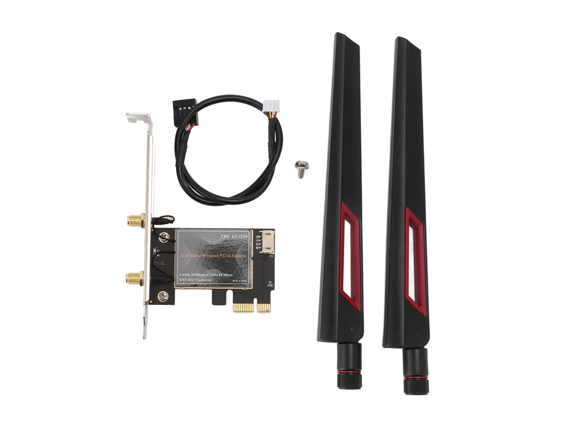 Adaptador De Placa De Rede Sem Fio 1435ac 867mbps Bluetooth 4.1 Pciex1 Antena Dupla