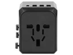 Adaptador de viagem (multifuncional com várias portas USB, compatível com alta voltagem de diversos países)
